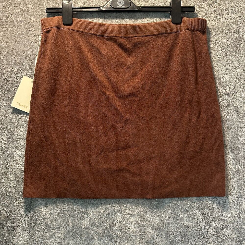 NWT NEW Parker Deep Mocha Brown Knit Sweater Mini Skirt Size XL